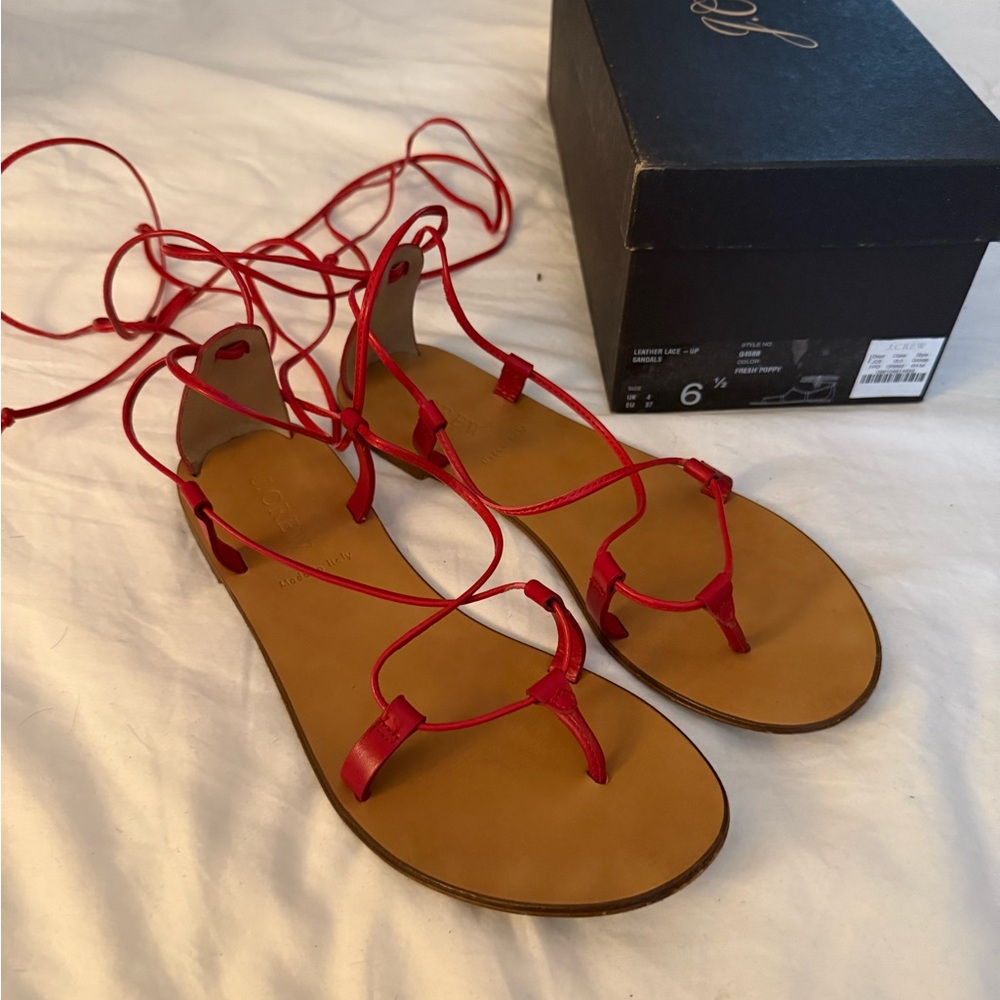 J. Crew Red Strappy Sandals